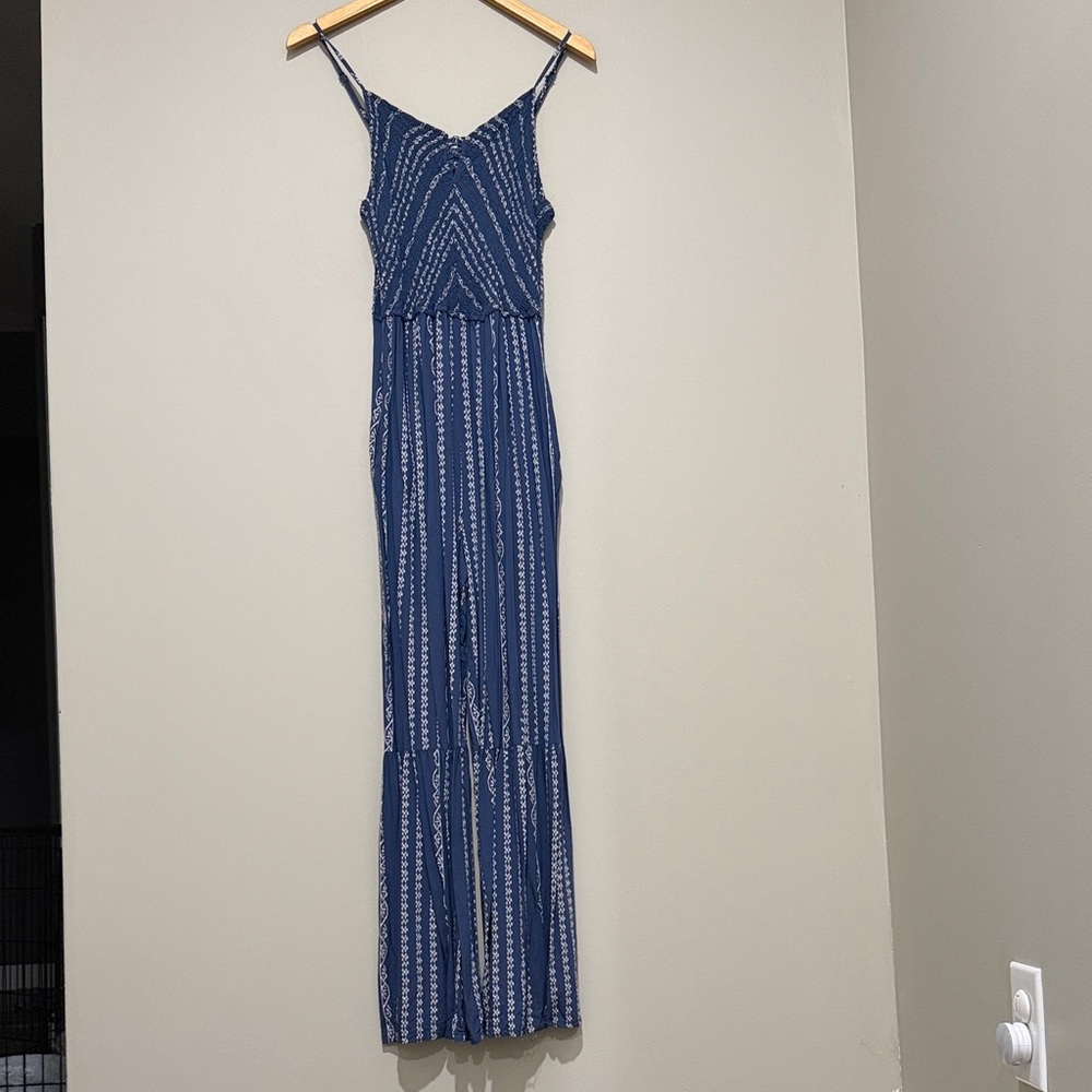 Sincerely Jules Blue and White Jumpsuit
